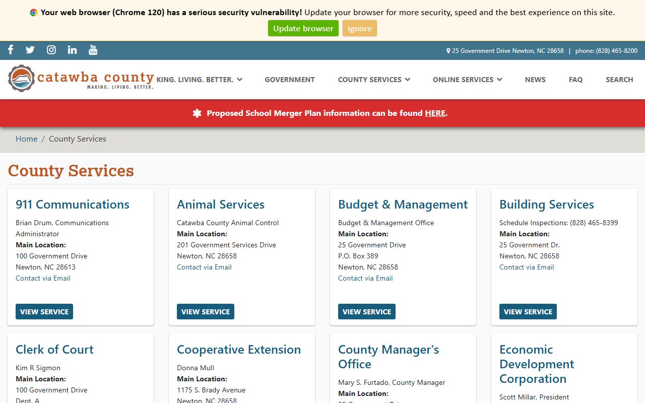 Hickory phone directory Catawba County services