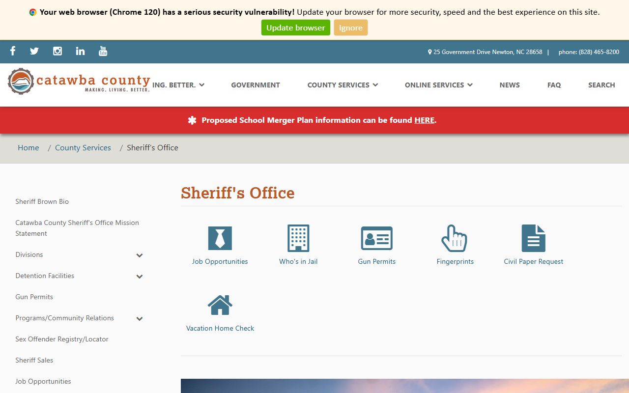 Hickory phone directory Catawba County sheriff route