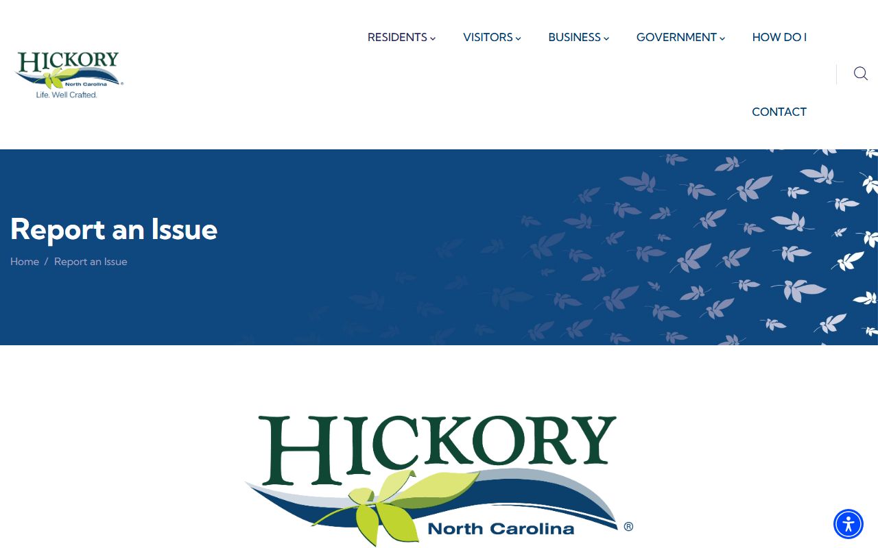 Hickory phone numbers city report an issue portal