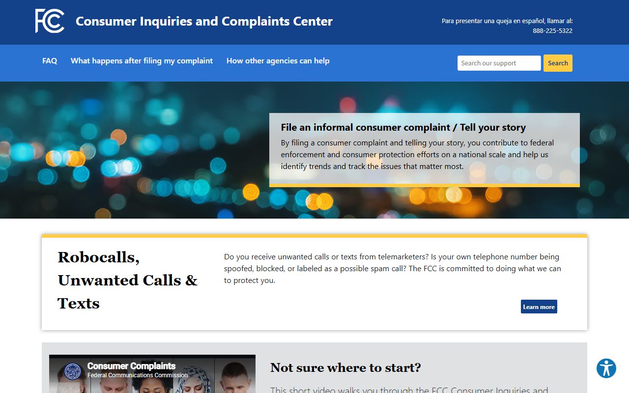 Hickory phone numbers FCC complaint center